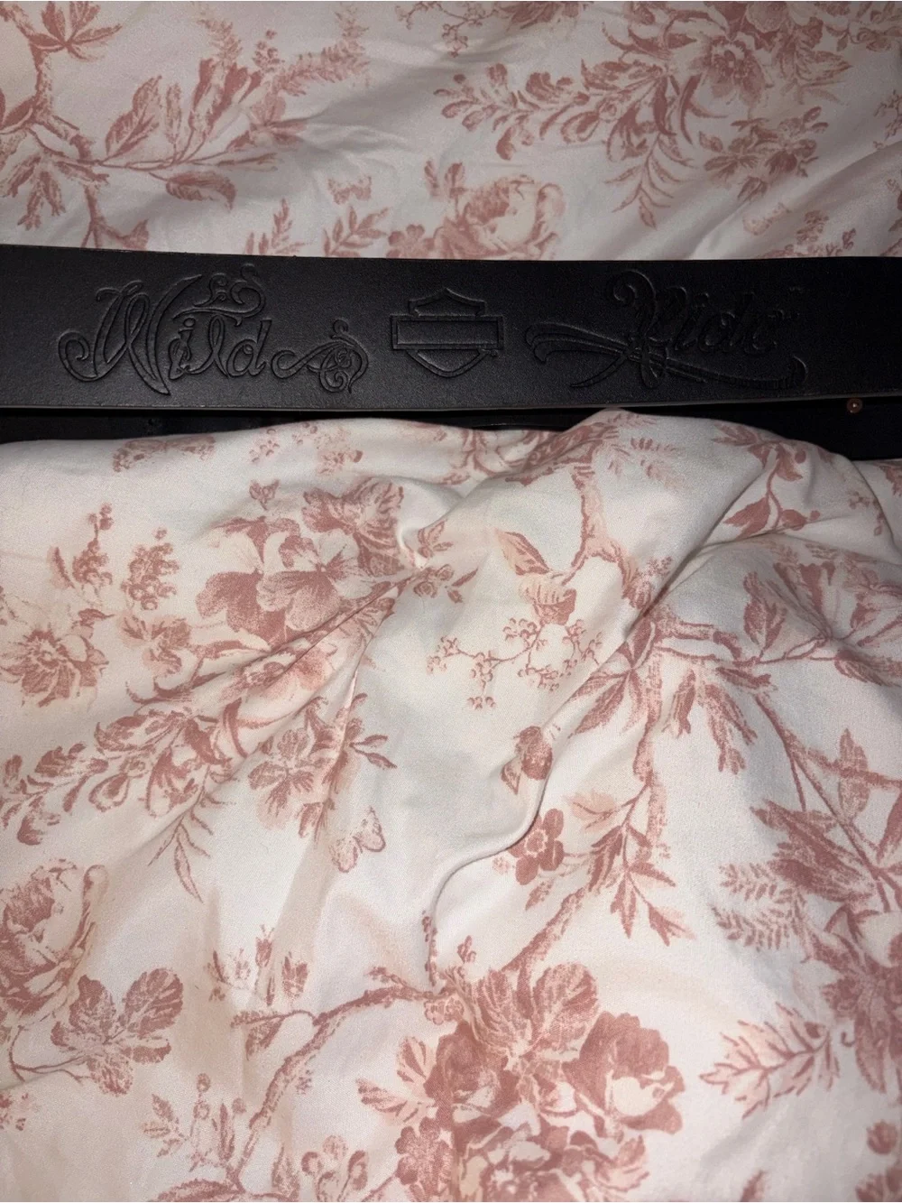 Harley-Davidson Black Leather Belt with Logo Shields